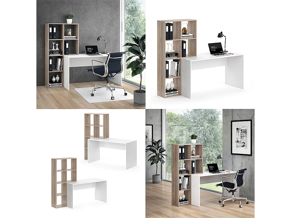 Bureau blanc/sonoma 166.8x59x143 mara