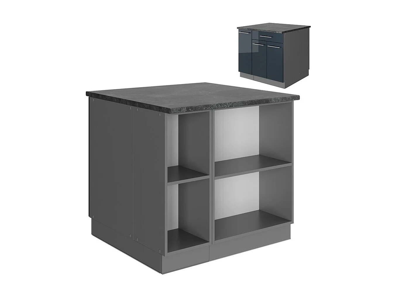 Armadi da cucina blu scuro lucido 90x60x82 fame-line