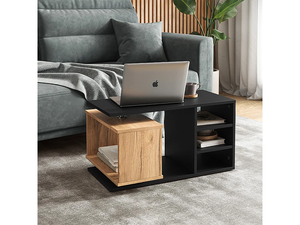Table basse noir 88x35x40 rafi