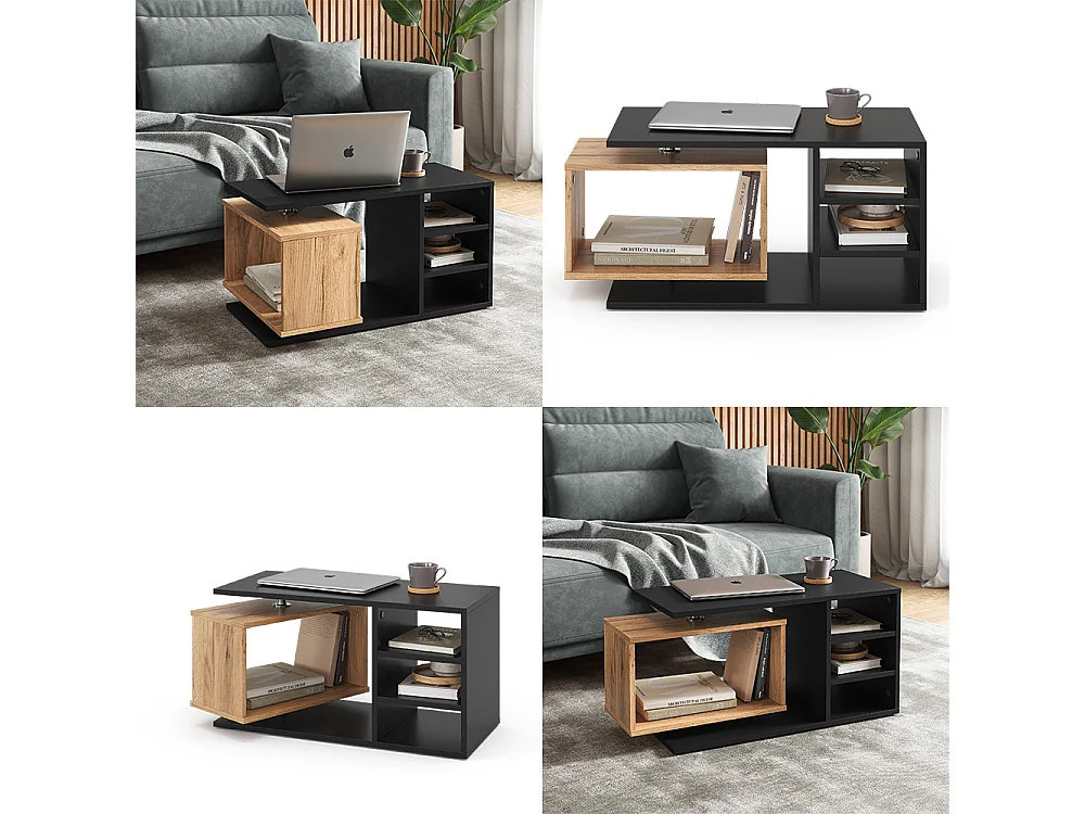 Sofabord sort 88x35x40 rafi