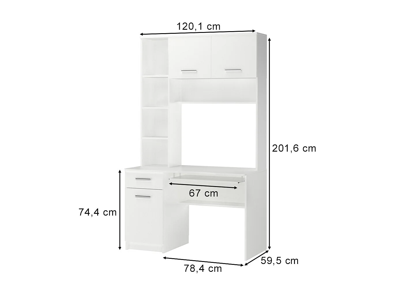 Bureau blanc 120.1x59.5x201.6 crossline