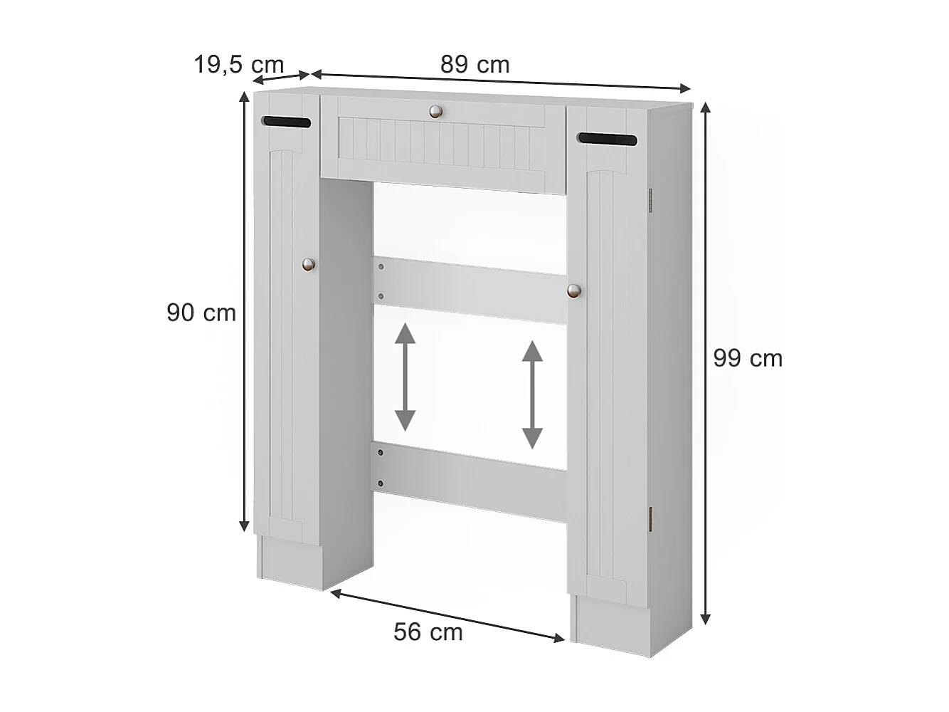 Armoire de toilette blanc 89x19.5x99 bianco