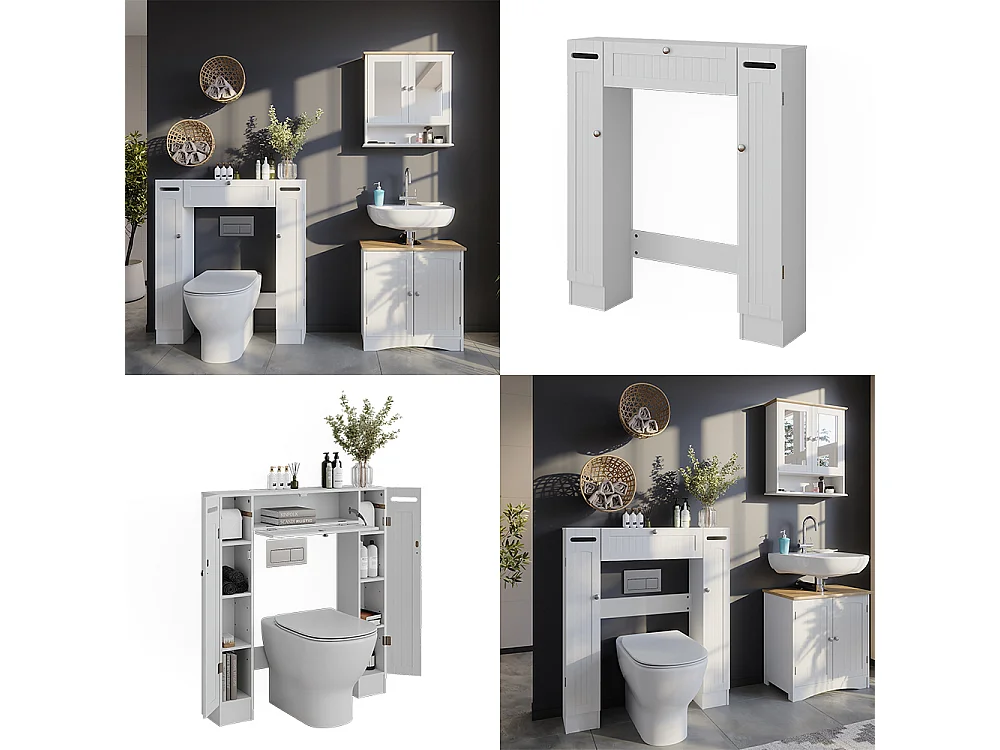 Armoire de toilette blanc 89x19.5x99 bianco