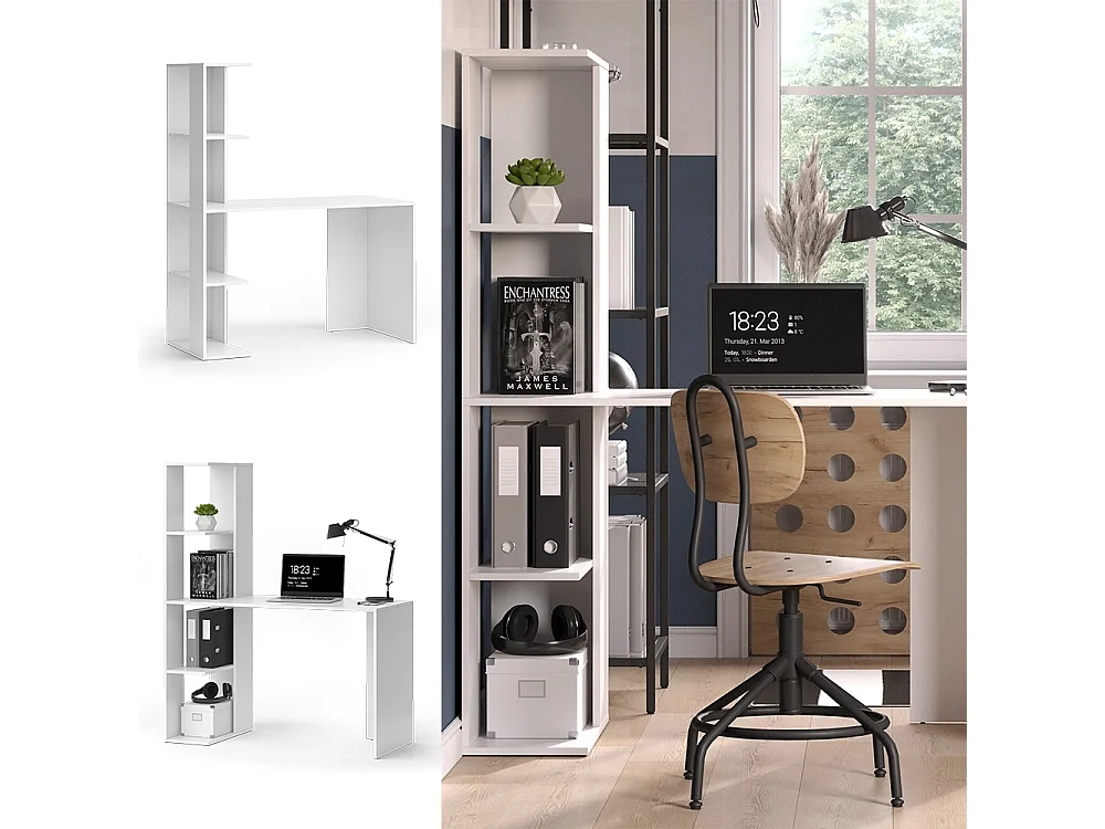 Bureau blanc 122.2x55.2x75.8 tower