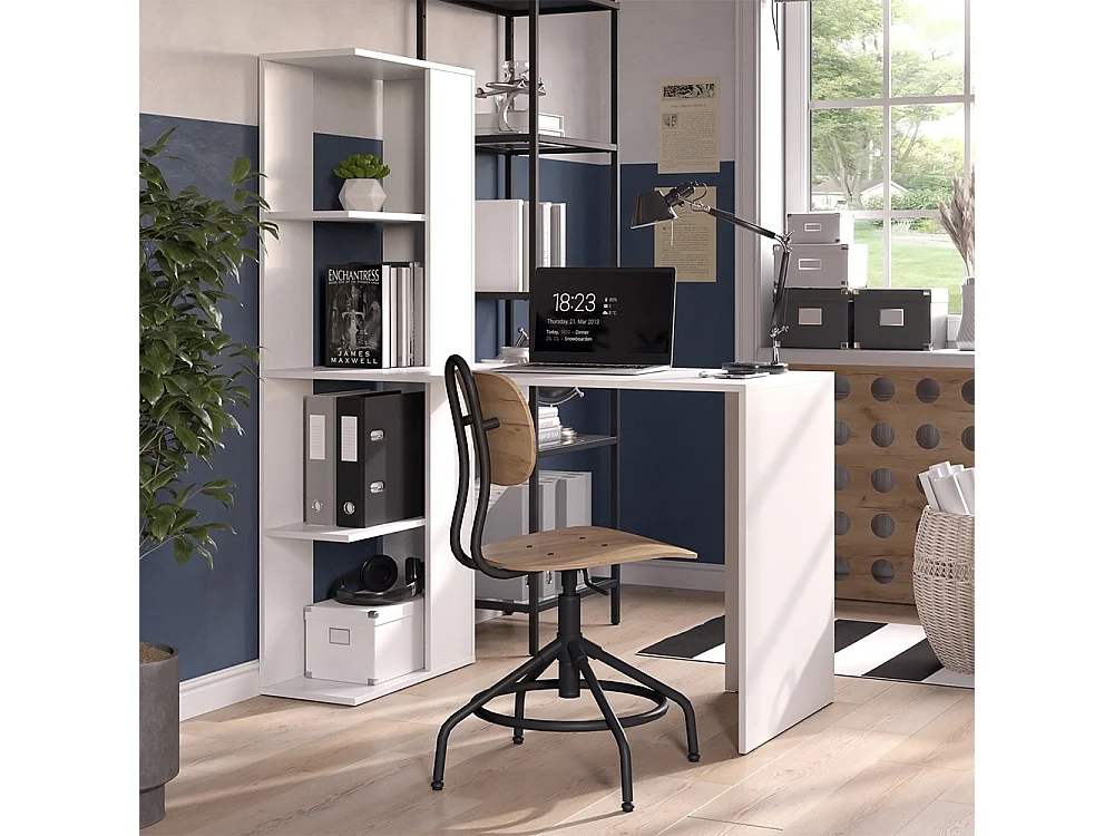 Bureau blanc 122.2x55.2x75.8 tower
