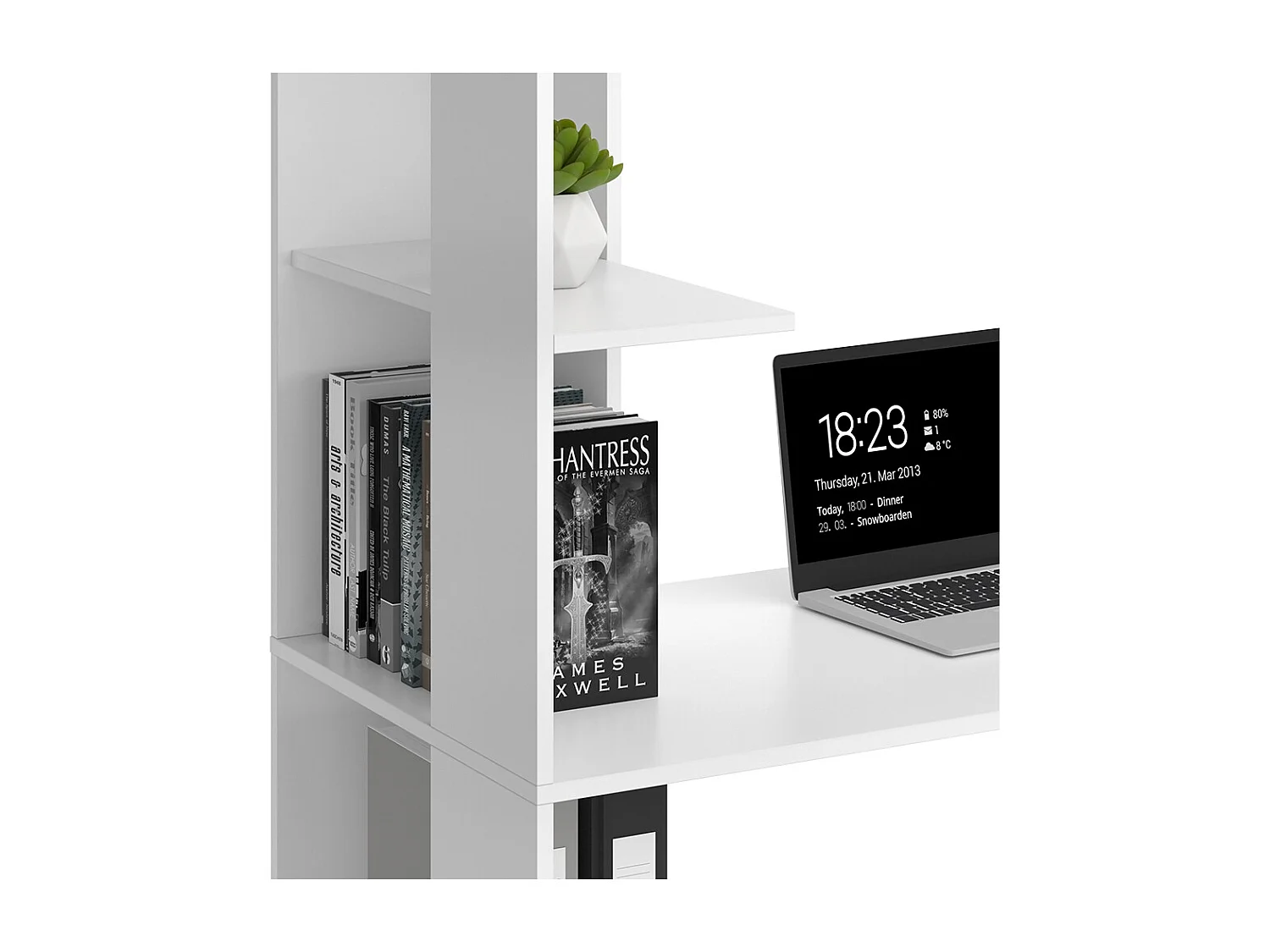 Bureau blanc 122.2x55.2x75.8 tower