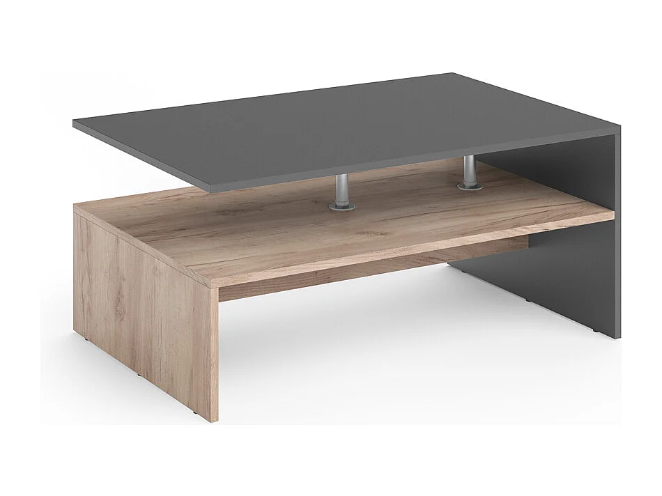 Table basse anthracite/chêne sable 90x60x42 amato