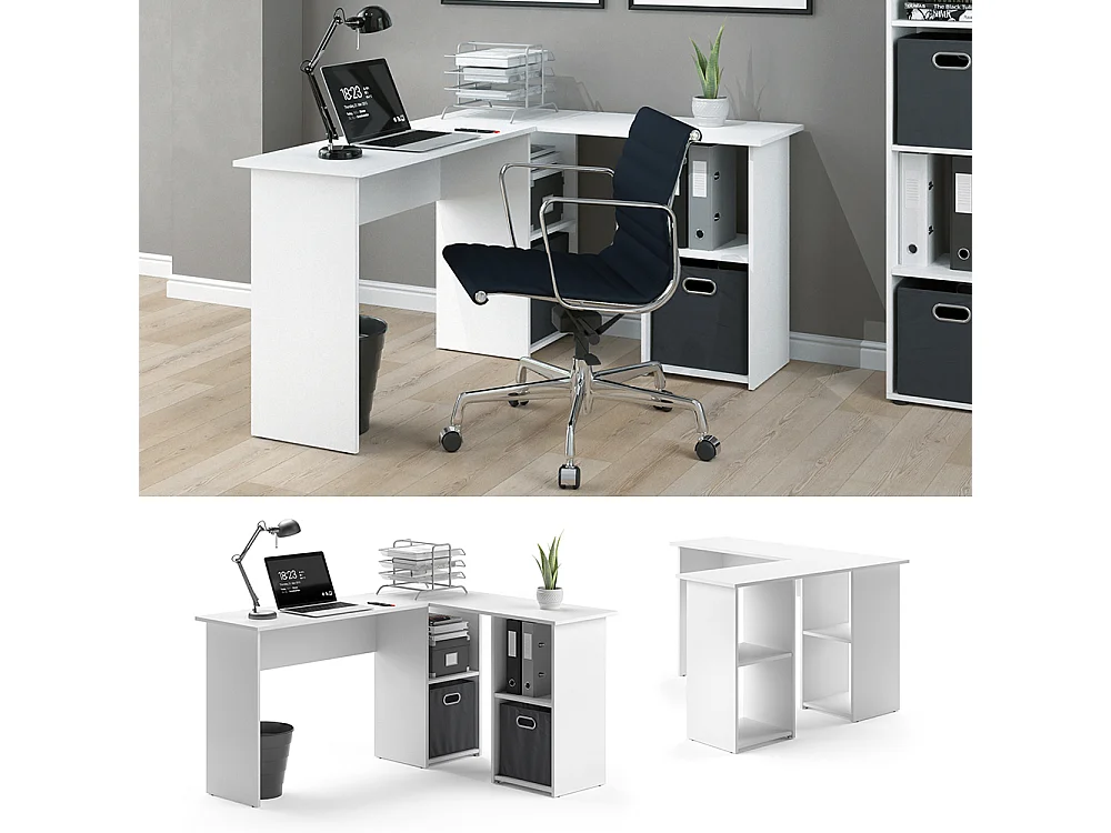 Bureau dangle blanc 136x112x73 carlo