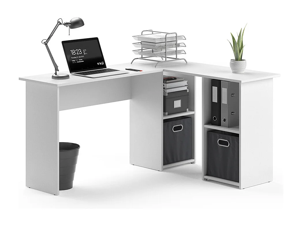 Bureau dangle blanc 136x112x73 carlo