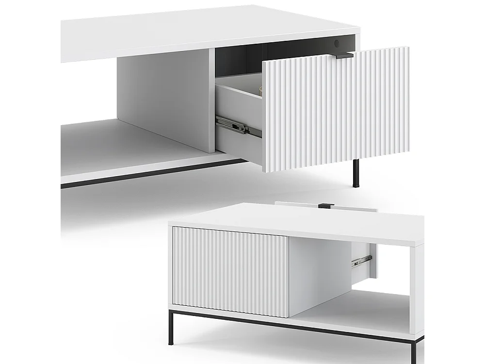 Table basse blanc 90x50x45 eliza