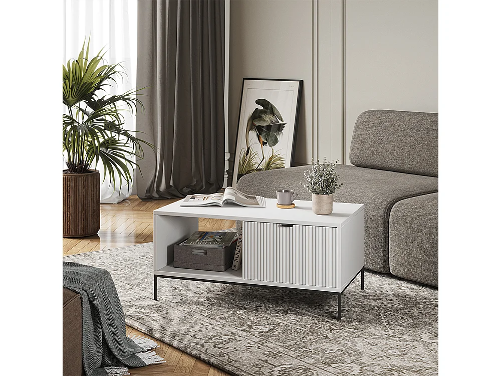 Table basse blanc 90x50x45 eliza