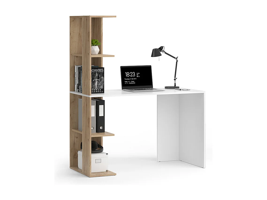 Bureau blanc/sonoma 122.2x55.2x75.8 tower