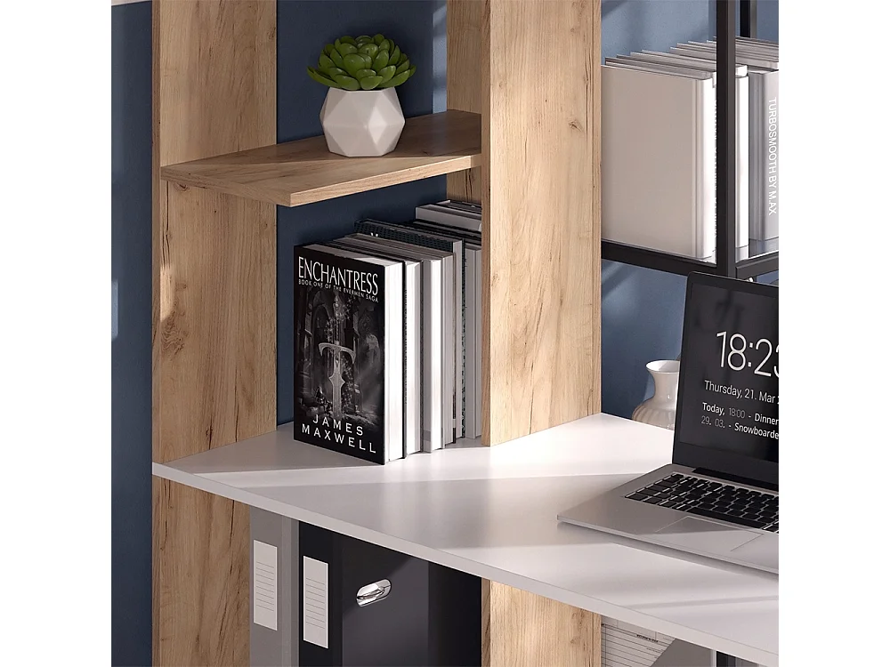 Bureau blanc/sonoma 122.2x55.2x75.8 tower