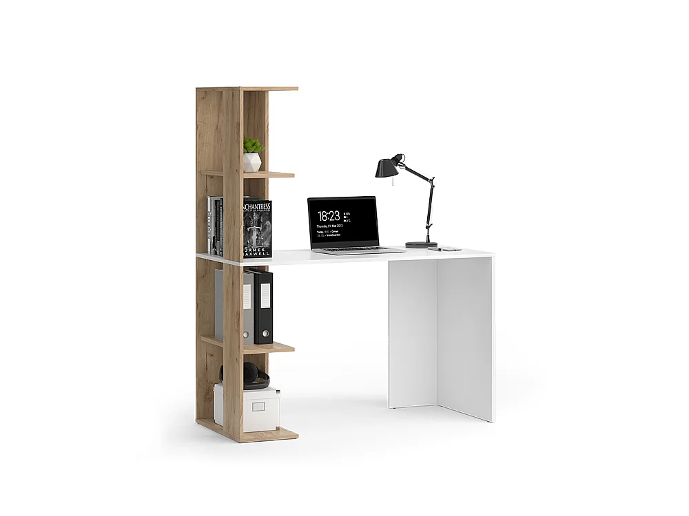 Bureau blanc/sonoma 122.2x55.2x75.8 tower
