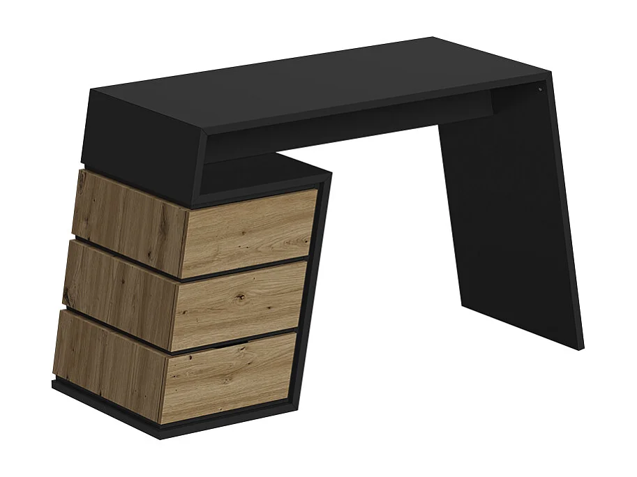 Bureau anthracite/chêne 105x50x75 okaro