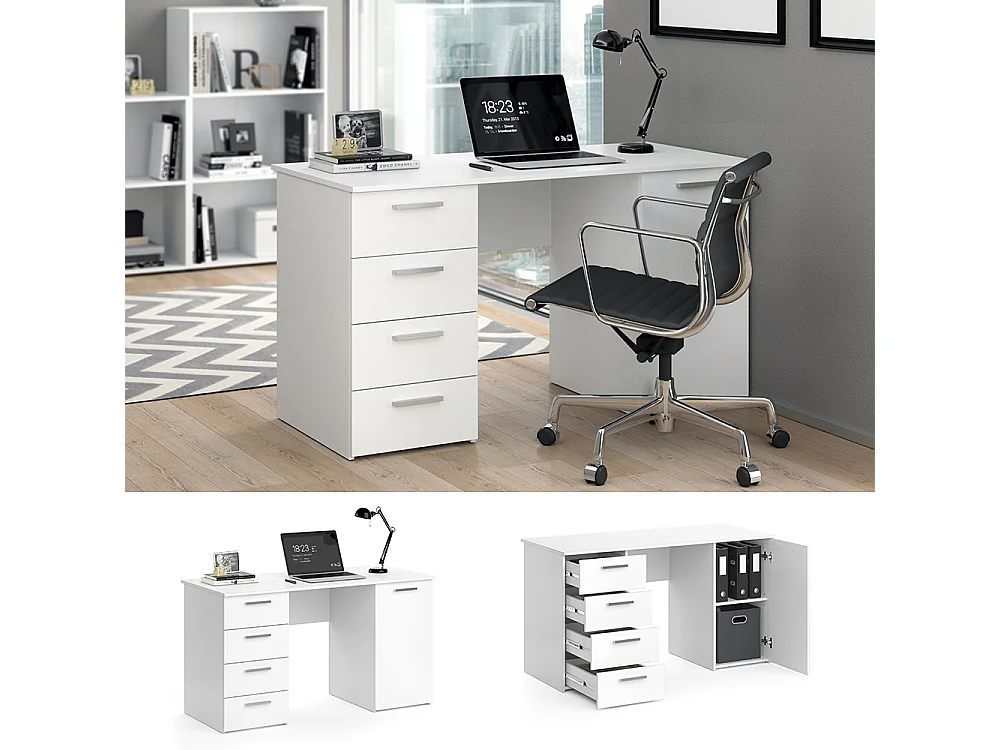 Bureau blanc 137x60x76.3 nico