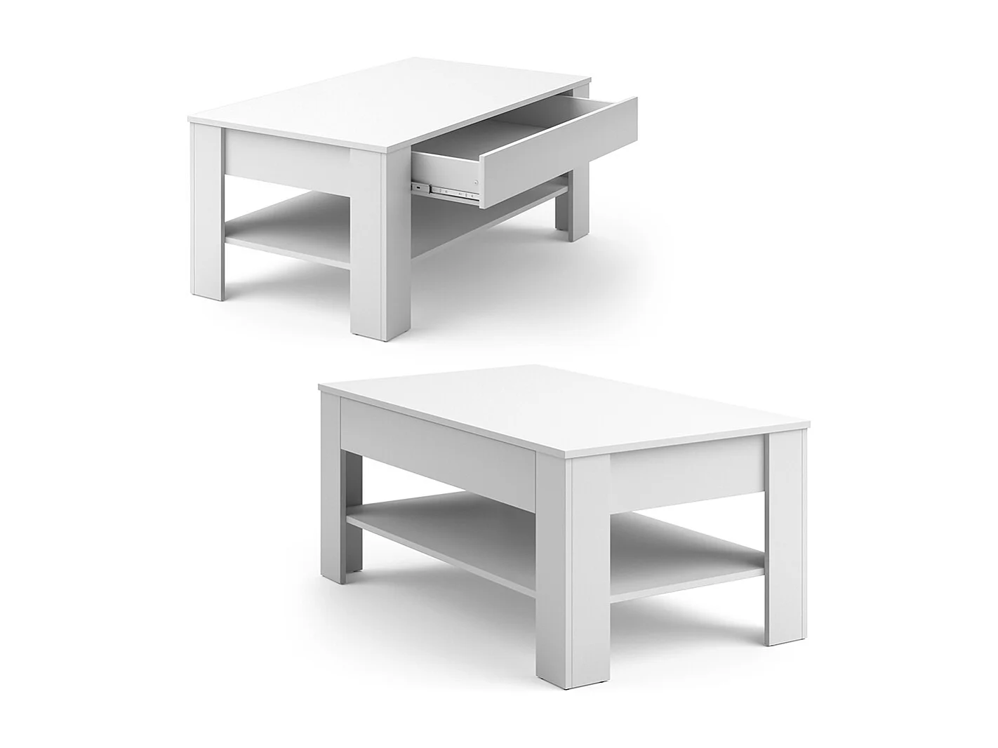 Couchtisch weiß 92.2x65x48 milan