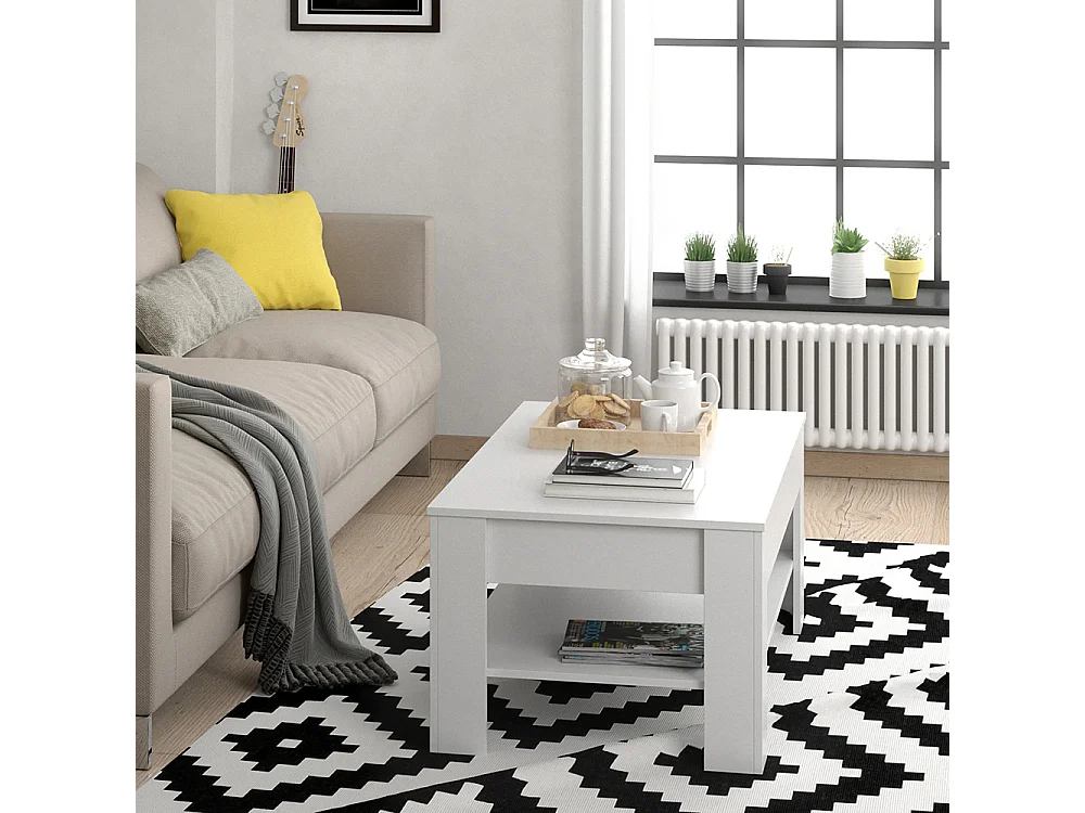 Table basse blanc 92.2x65x48 milan