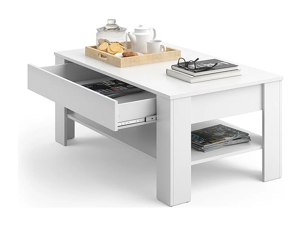 Table basse blanc 92.2x65x48 milan