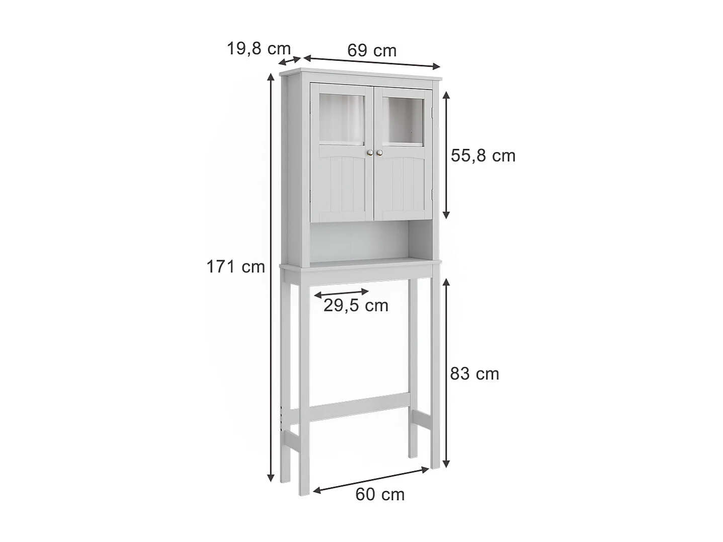 Armoire de toilette blanc 69x19.8x171 bianco