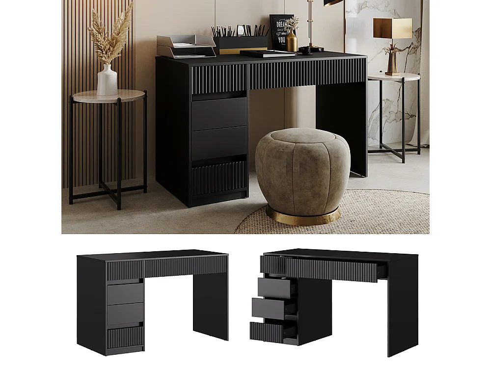 Bureau zwart 120x55x76 omira