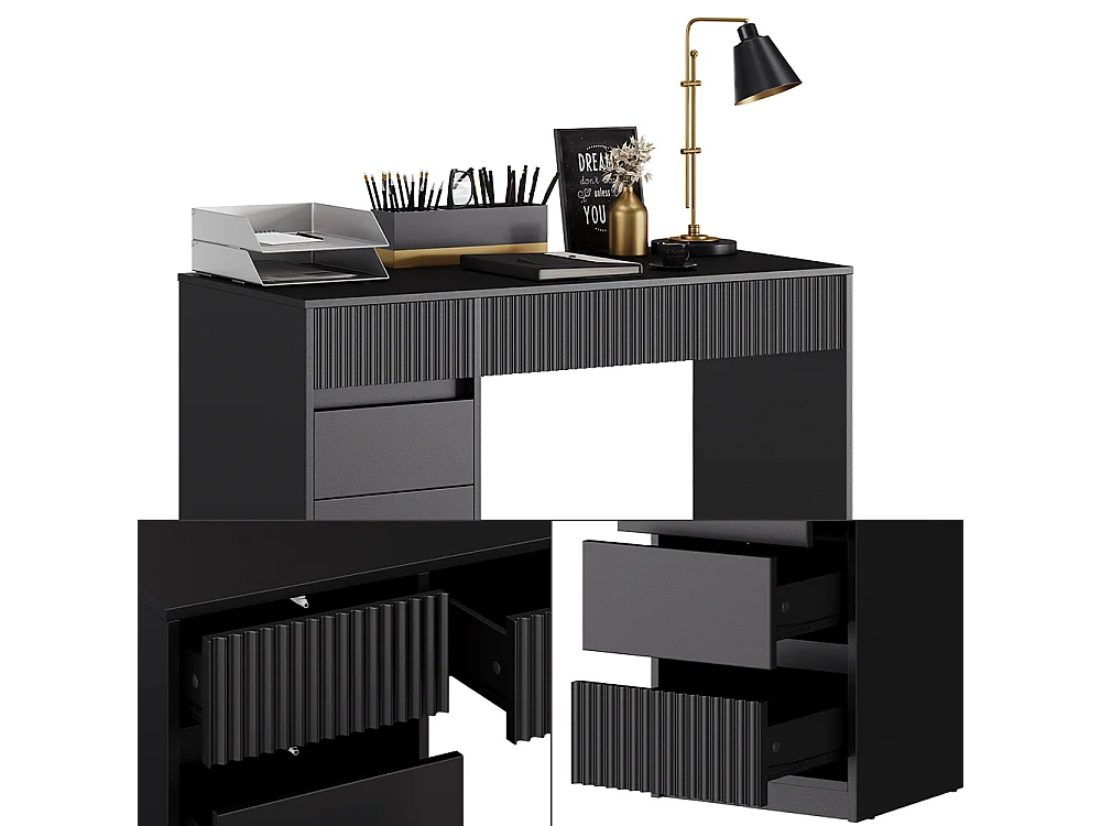 Bureau zwart 120x55x76 omira