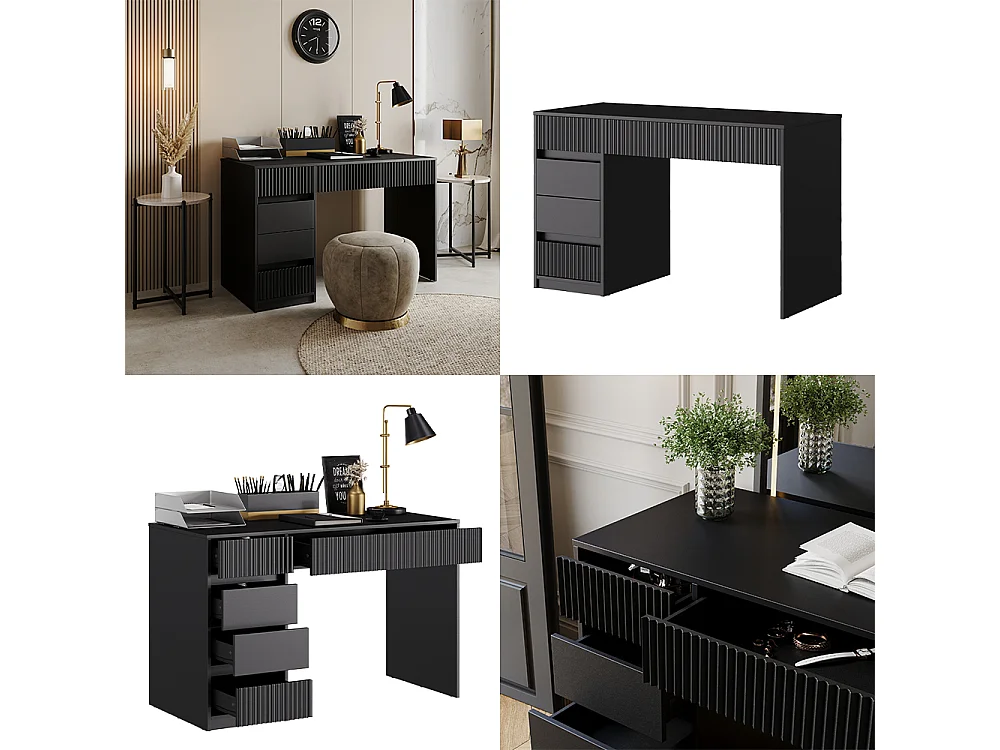 Bureau zwart 120x55x76 omira