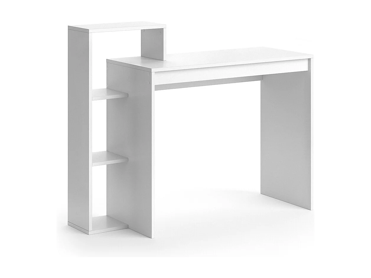 Scrivania con ripiani bianco 110x40x91 leo