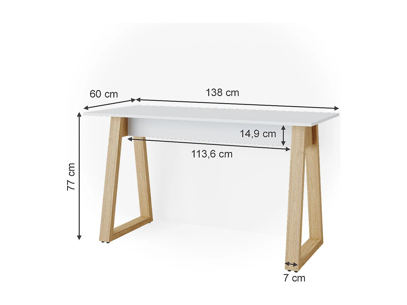 Schreibtisch weiß 138x60x77 nautica