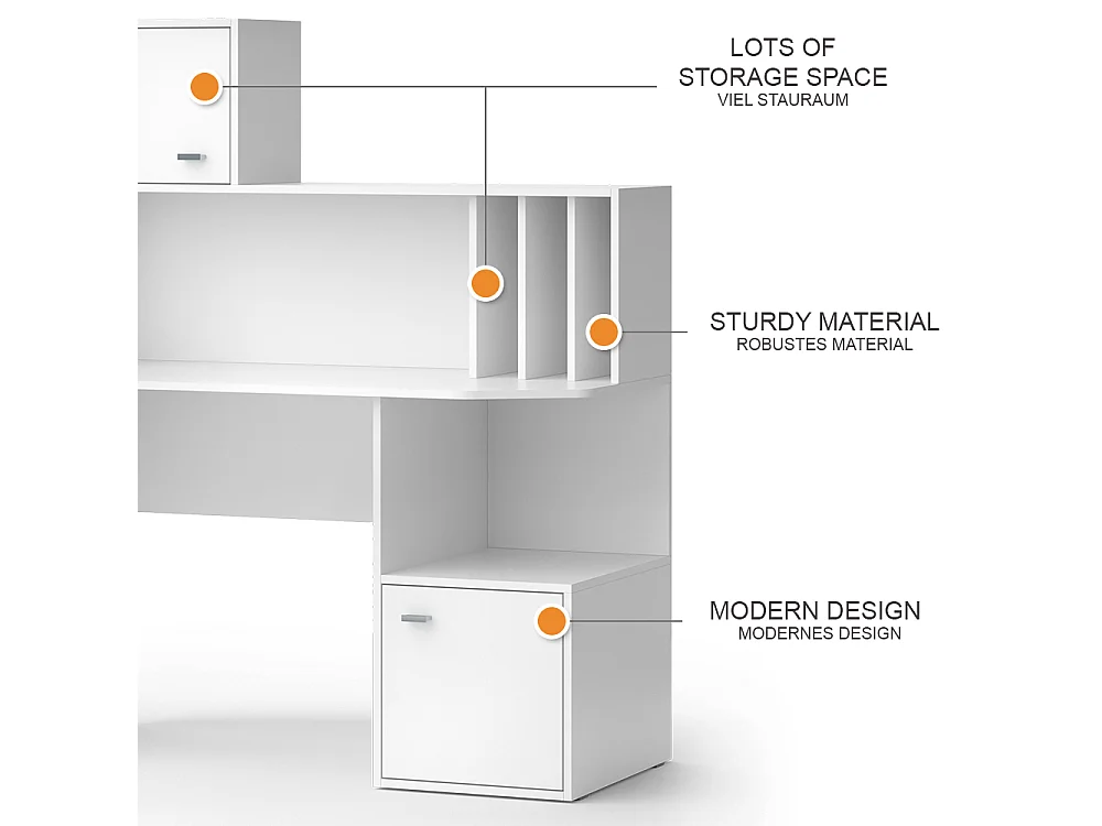 Bureau blanc 115x55x76.4 alwin