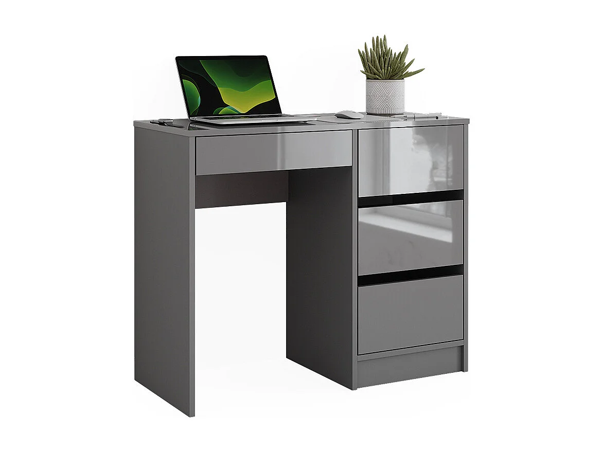 Bureau gris haute brillance 90x40x75 sherry