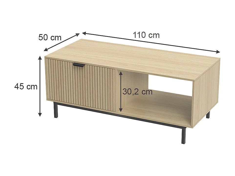 Couchtisch eiche 110x50x45 lennox