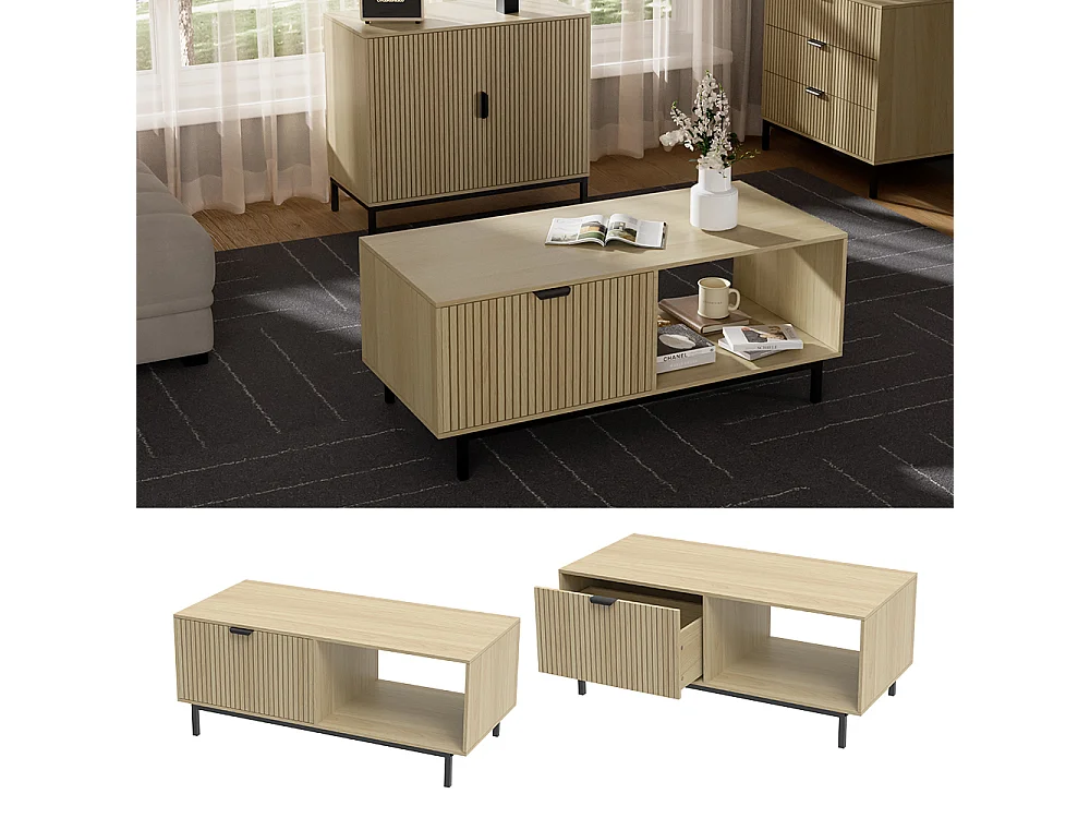 Table basse chêne 110x50x45 lennox