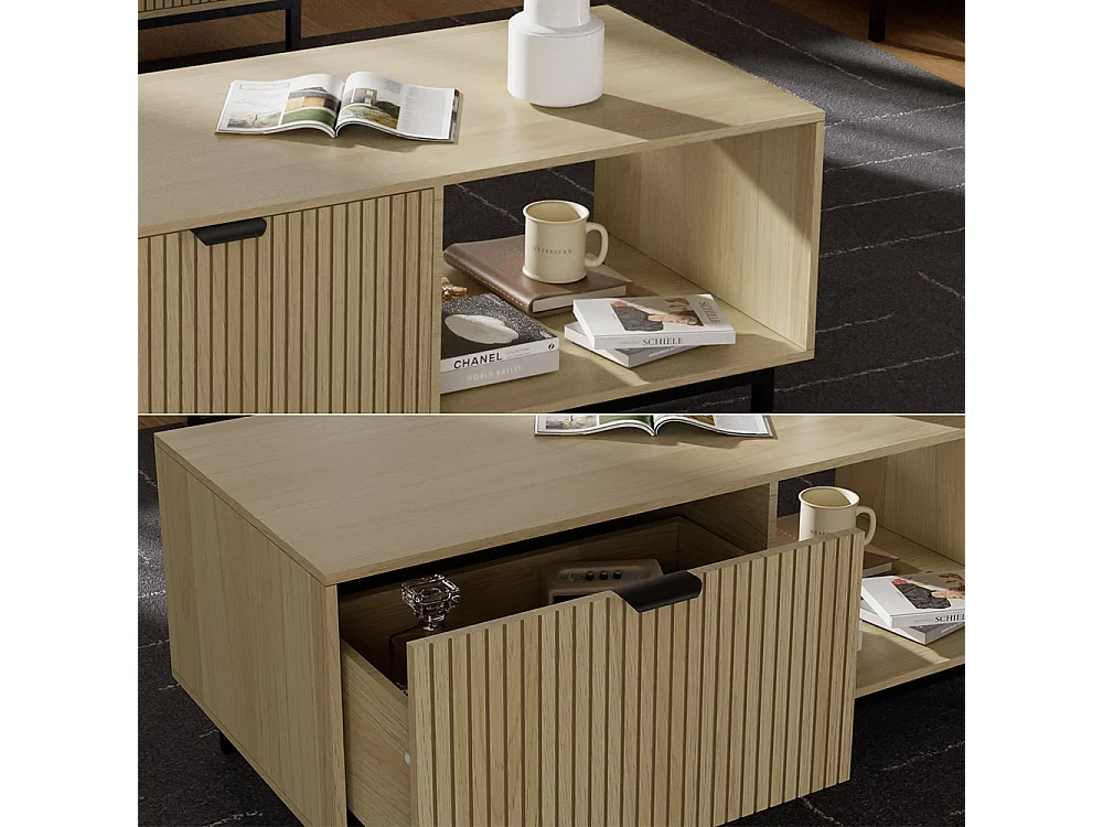 Table basse chêne 110x50x45 lennox