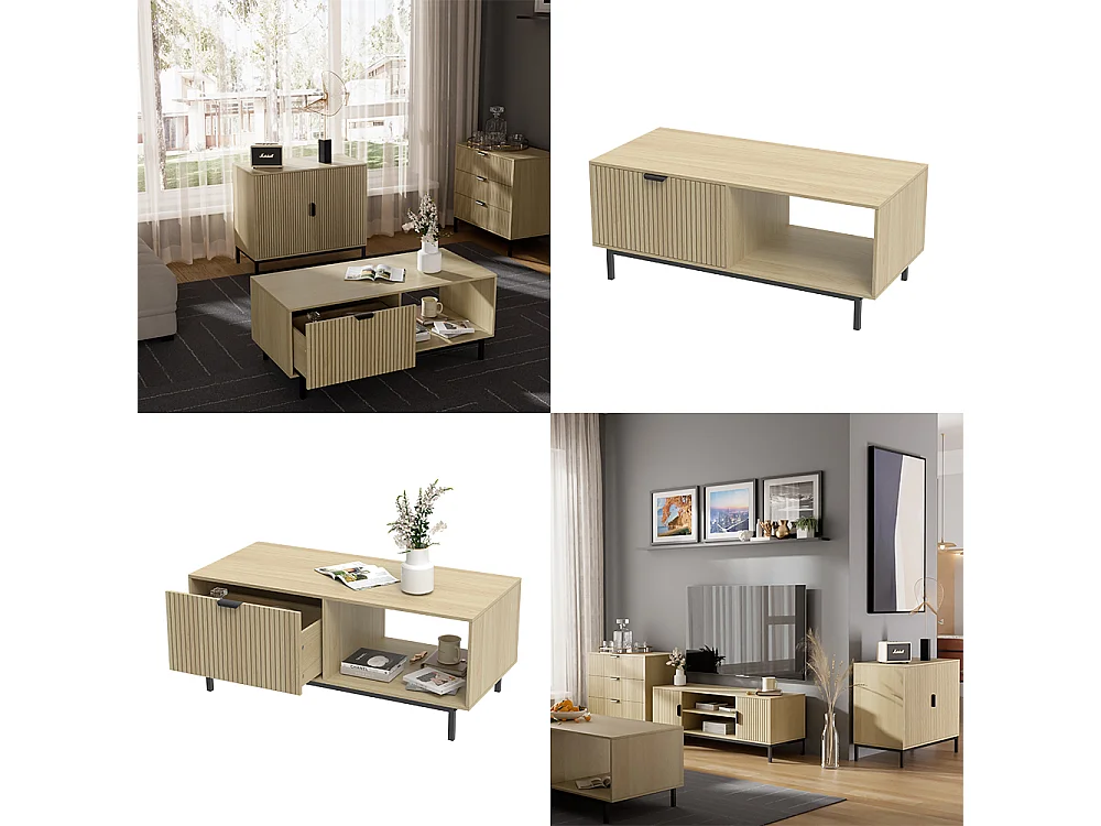 Table basse chêne 110x50x45 lennox