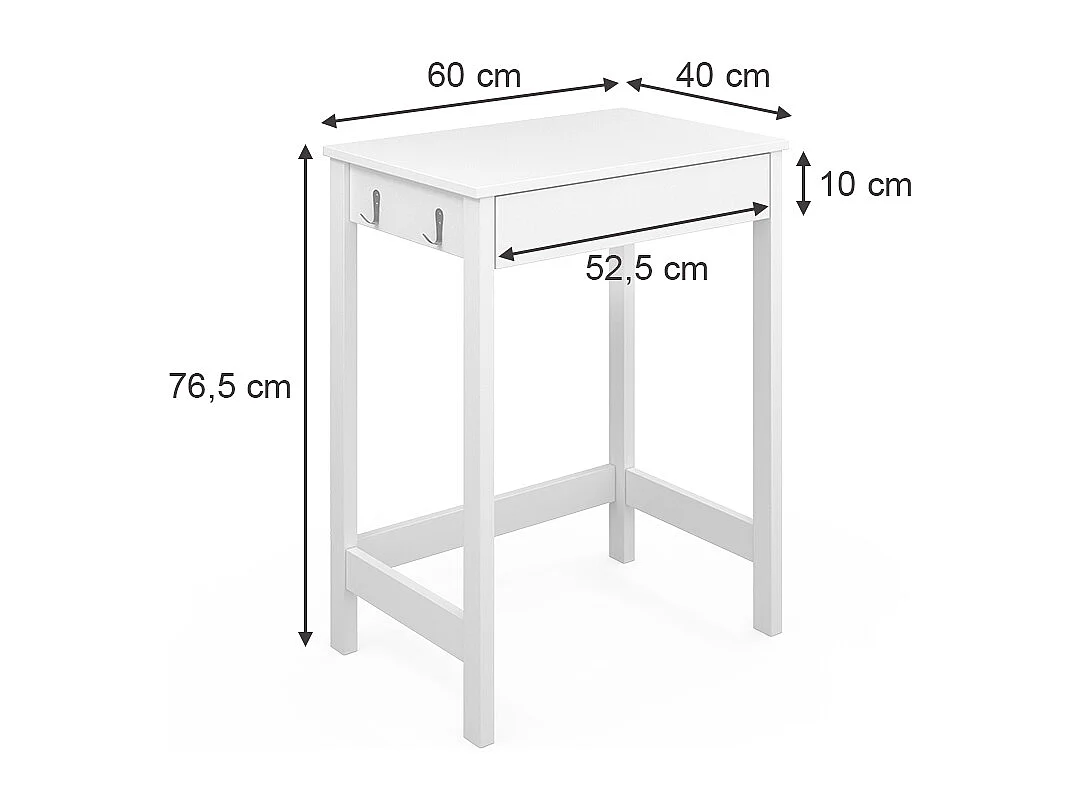 Bureau  blanc 60x40x76.5 surrey