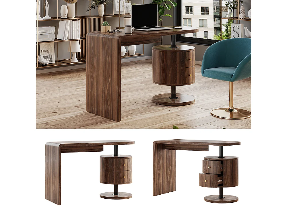 Bureau chêne rustique 120x50x76 lara