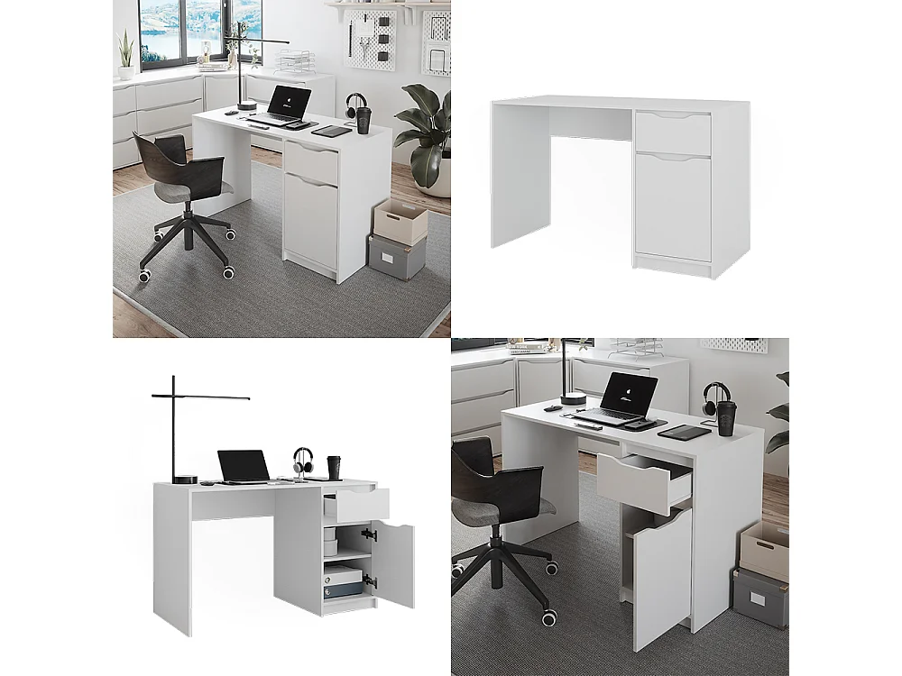 Schreibtisch weiß 120x55x75.6 ruben