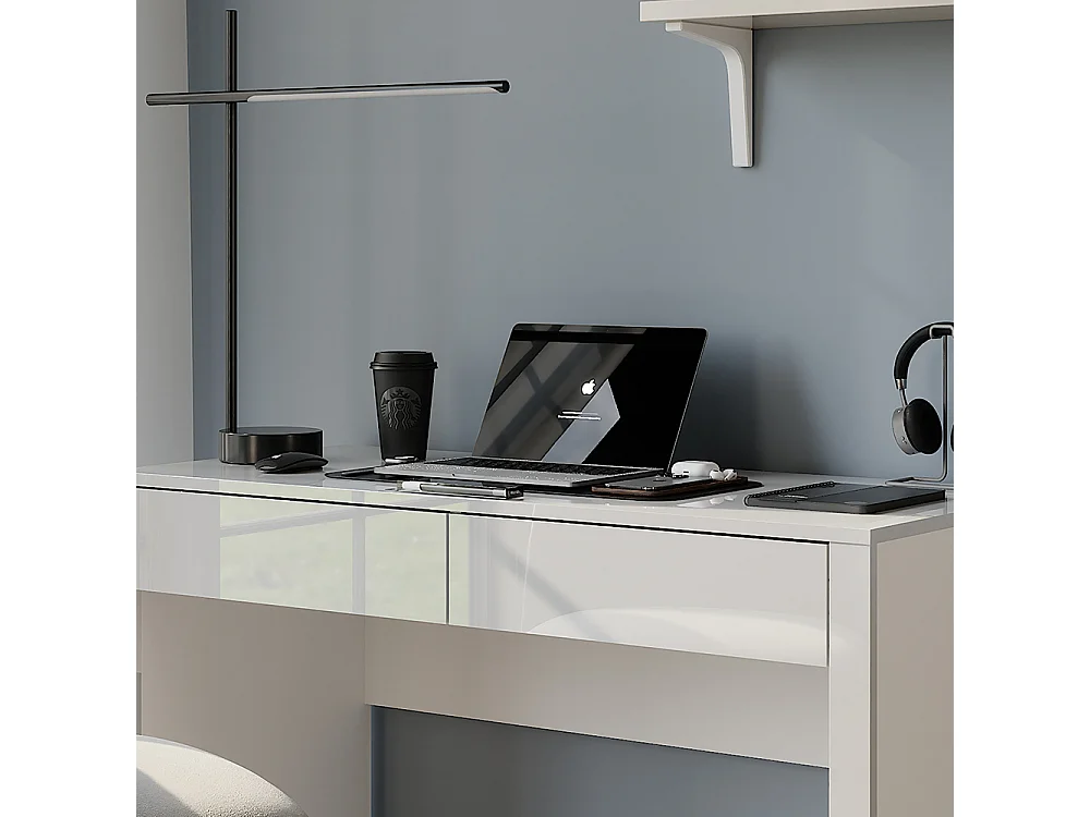 Scrivania bianco lucido/bianco 110x50x75.5 annabelle