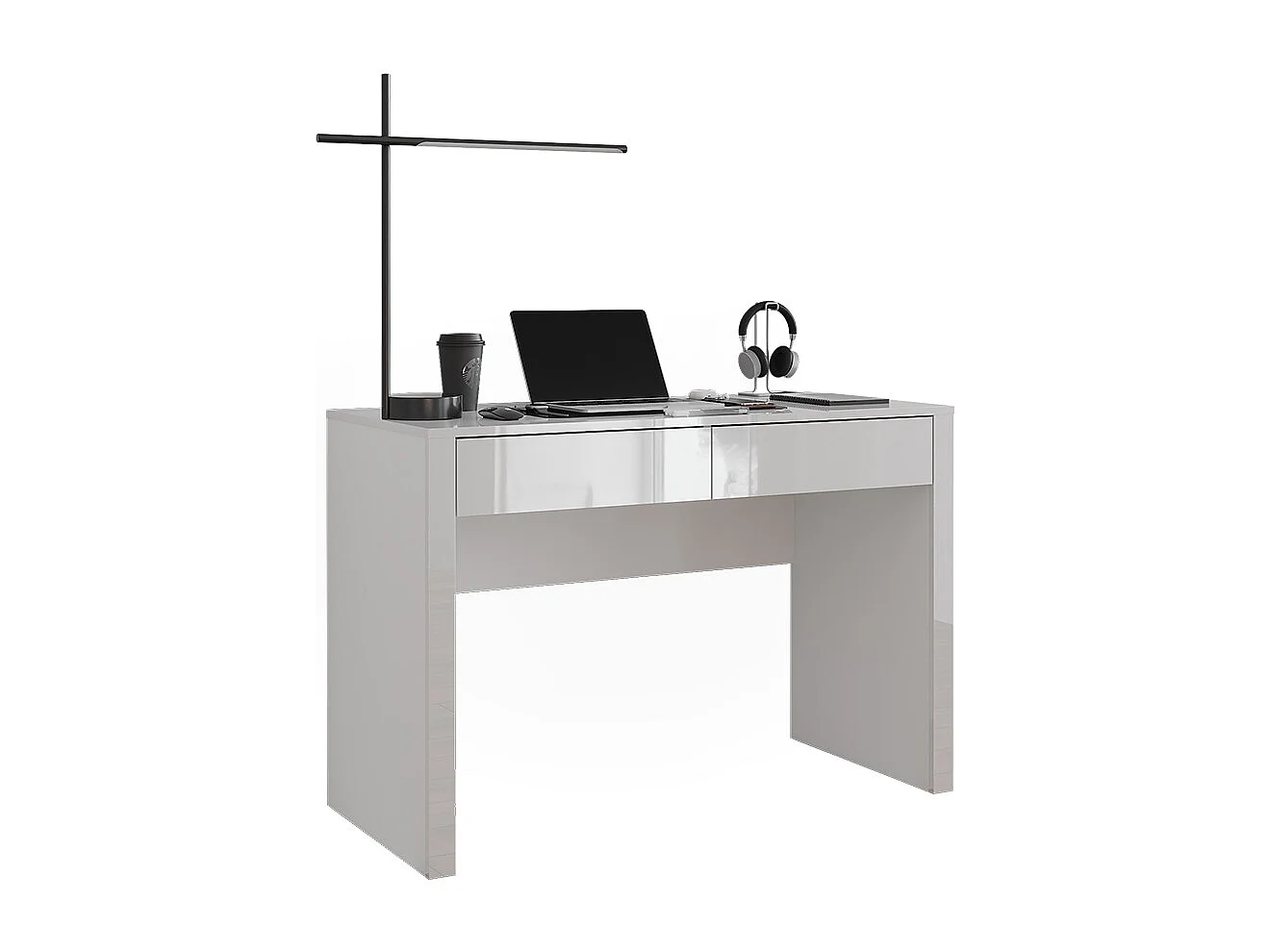Bureau blanc brillant/blanc 110x50x75.5 annabelle
