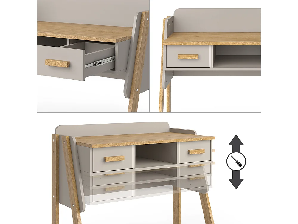 Bureau chêne cachemire 97x51x80 malia