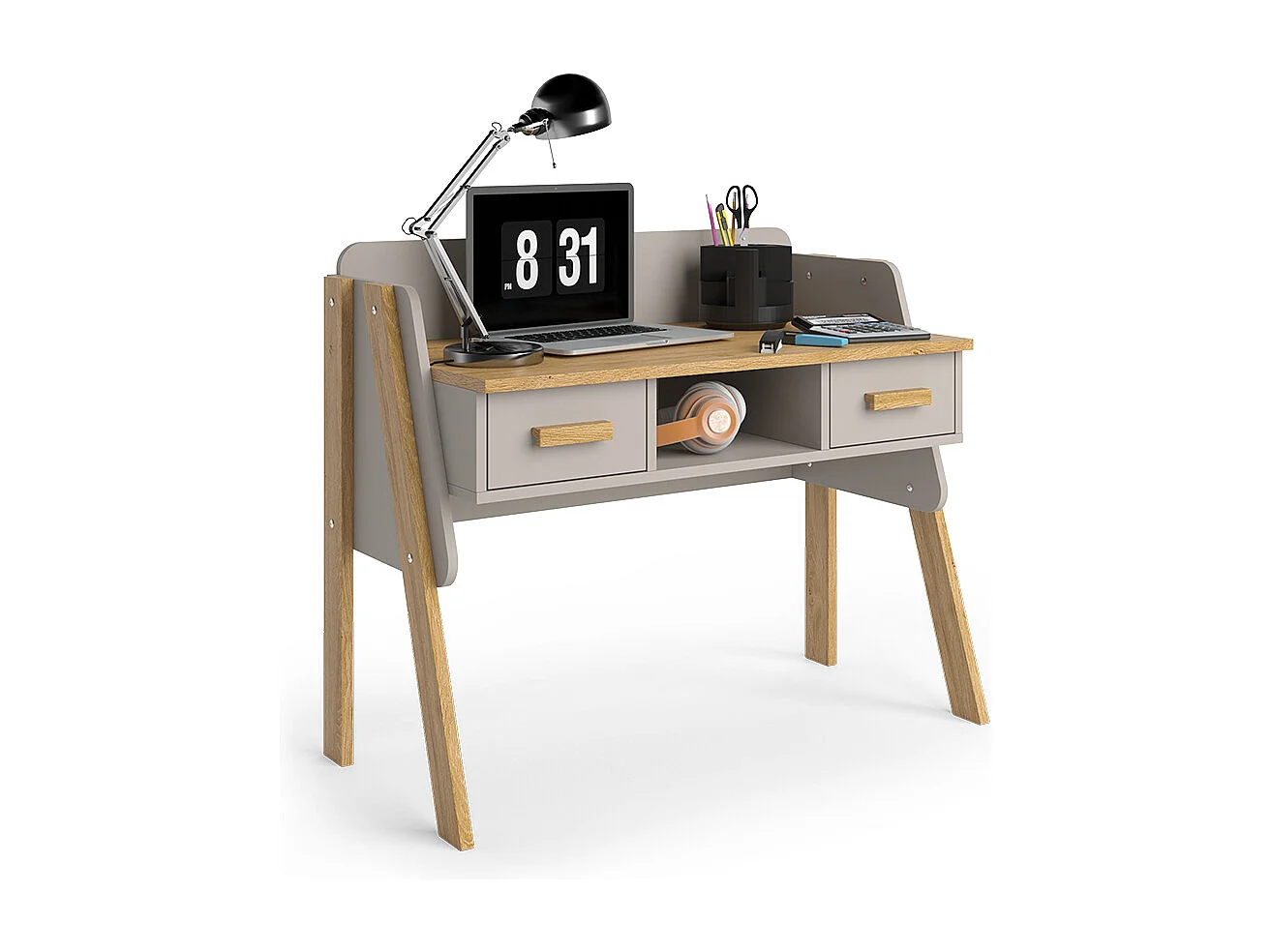 Bureau chêne cachemire 97x51x80 malia