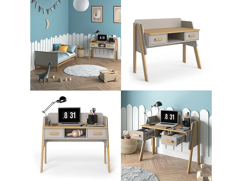 Bureau chêne cachemire 97x51x80 malia