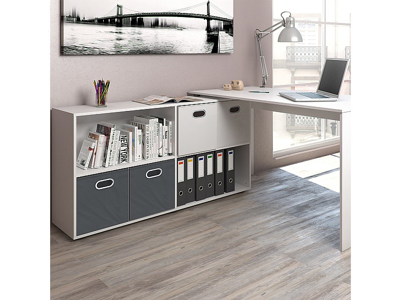 Hoekbureau wit 137x60x75.4 flexplus