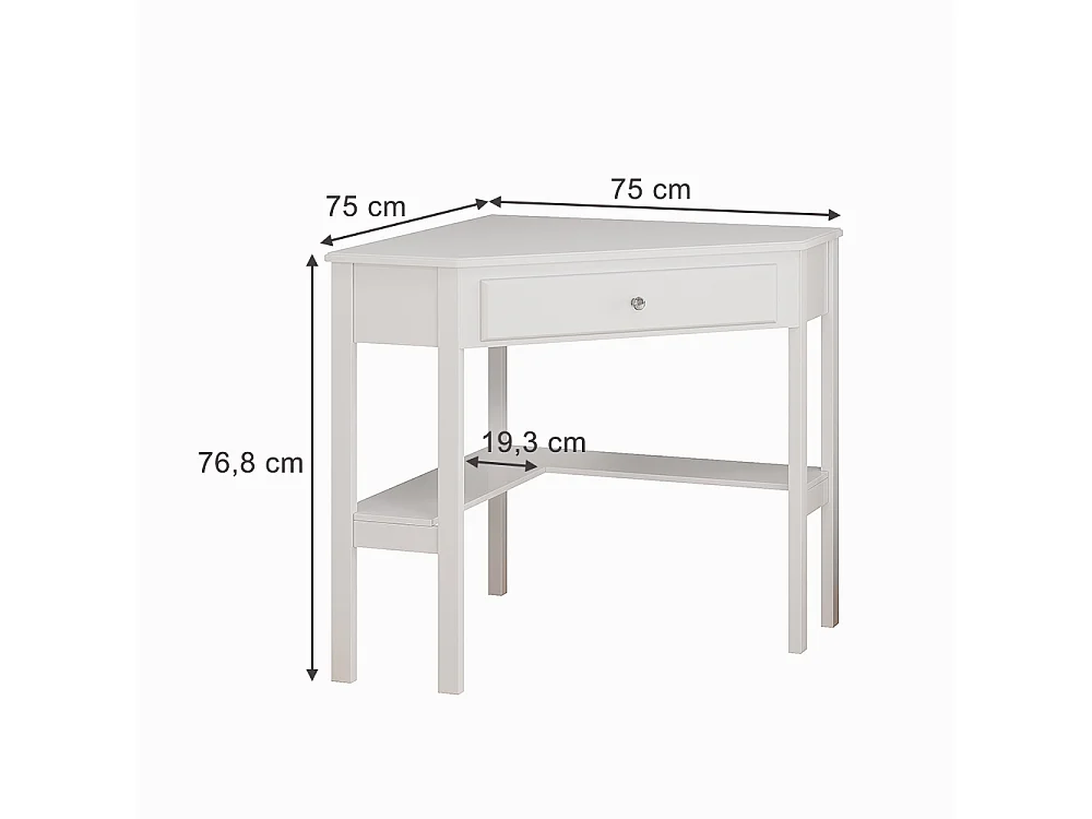 Bureau dangle blanc 75x71.6x76.8 velto