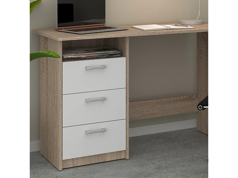 Schreibtisch weiß/sonoma 120x50x76.6 meiko