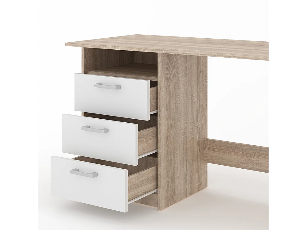 Schreibtisch weiß/sonoma 120x50x76.6 meiko