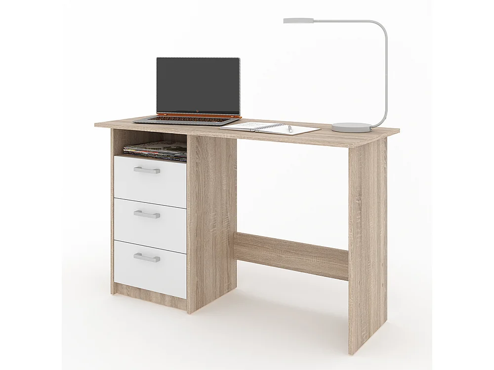 Schreibtisch weiß/sonoma 120x50x76.6 meiko