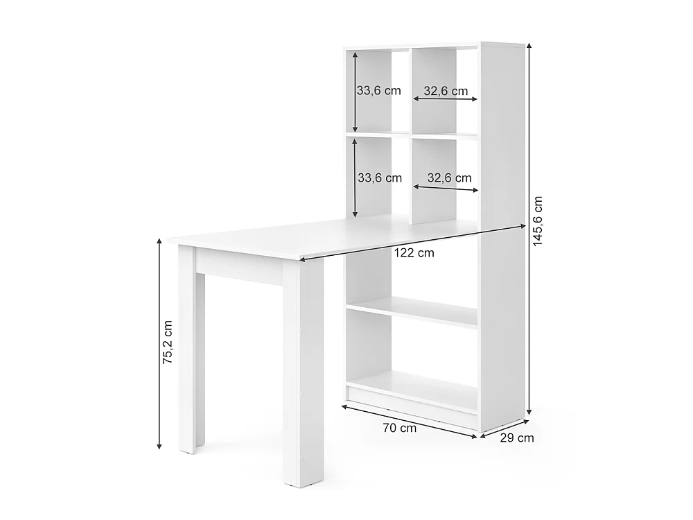 Biurko biały 70x122x145.6 gael