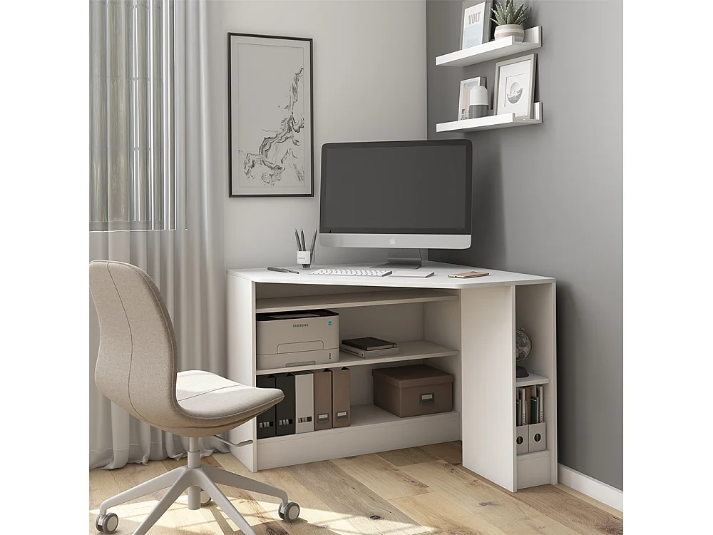 Bureau dangle blanc 94x94x74.2 alvaro